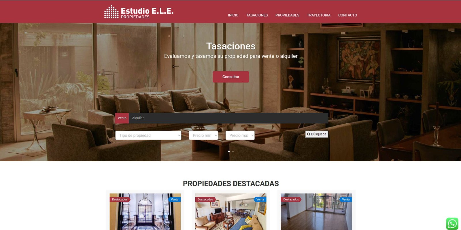 Sitio inmobiliario desarrollado en WordPress